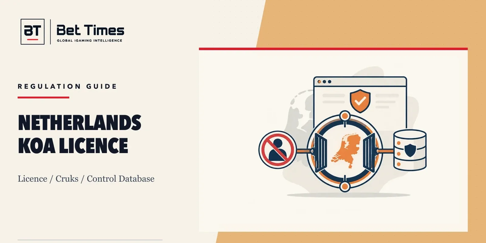 Dutch KOA licence record connecting an operator and website to Cruks and the control database